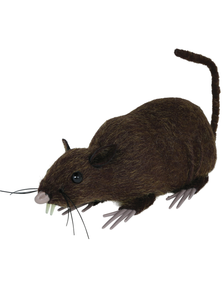 Rat Halloween réaliste marron 15 cm – décoration effrayante