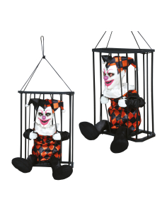 Automate Halloween clown en cage animé – lumière, son et mouvement