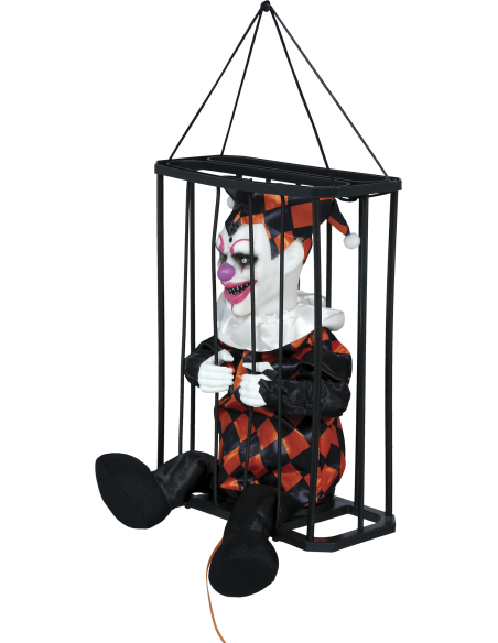 Automate Halloween clown en cage animé – lumière, son et mouvement