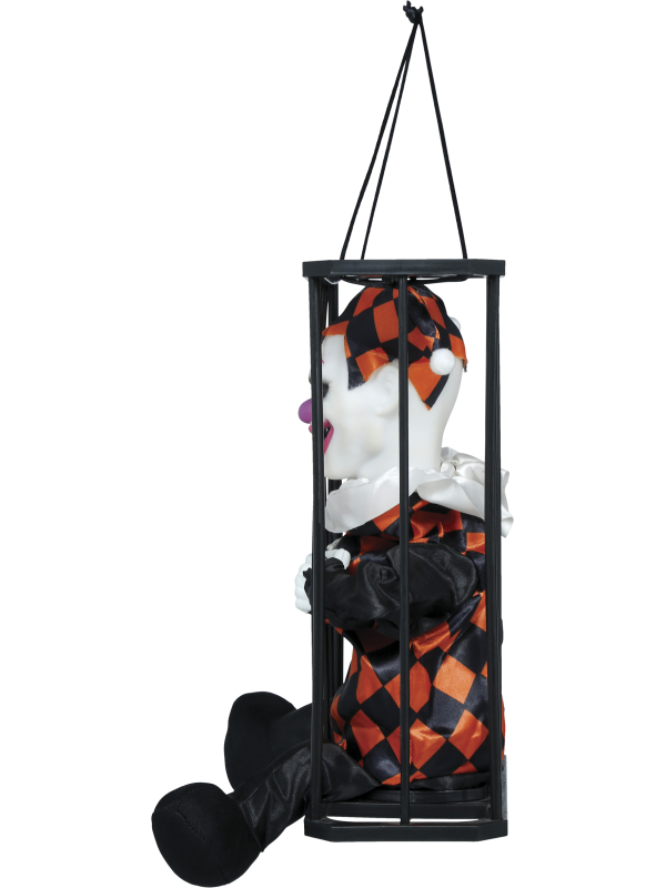 Automate Halloween clown en cage animé – lumière, son et mouvement