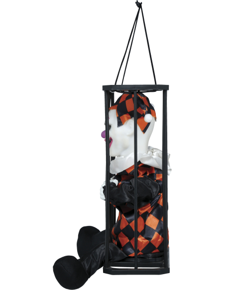 Automate Halloween clown en cage animé – lumière, son et mouvement