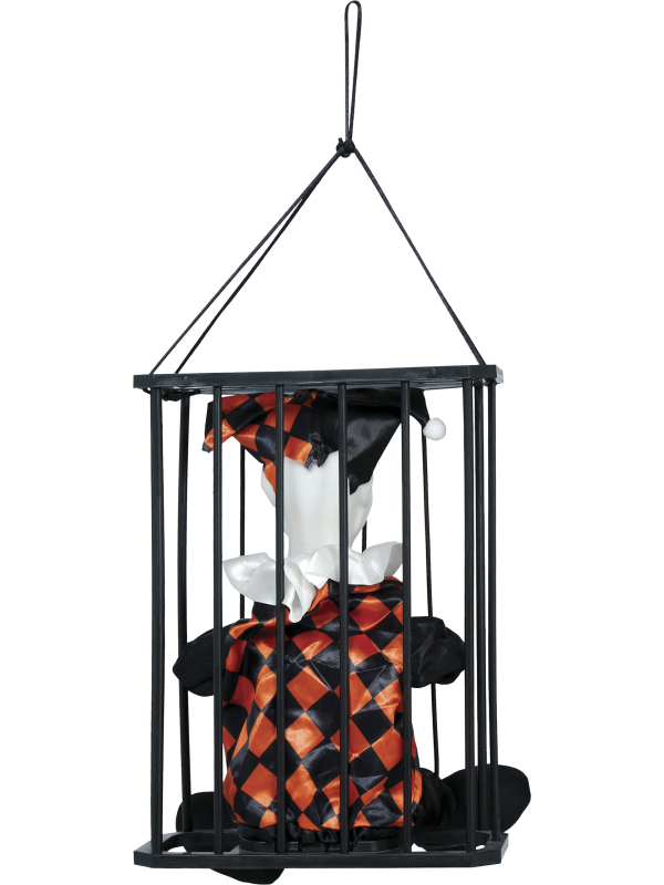 Automate Halloween clown en cage animé – lumière, son et mouvement