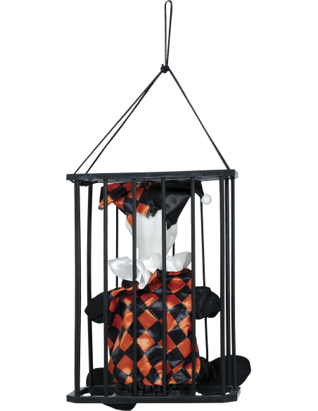 Automate Halloween clown en cage animé – lumière, son et mouvement