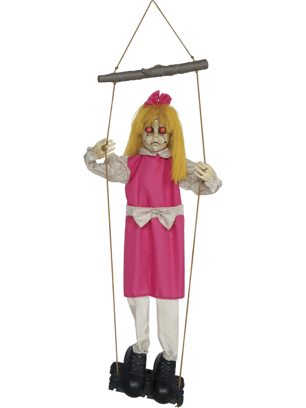 Automate Halloween fillette sur balançoire 105 cm – tremble, hurle et yeux rouges