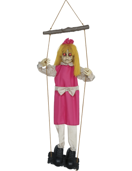 Automate Halloween fillette sur balançoire 105 cm – tremble, hurle et yeux rouges