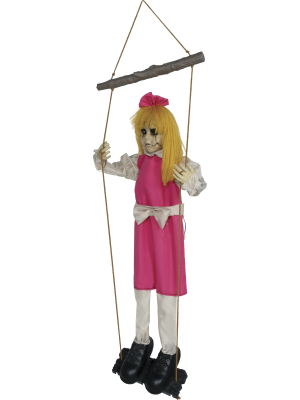 Automate Halloween fillette sur balançoire 105 cm – tremble, hurle et yeux rouges