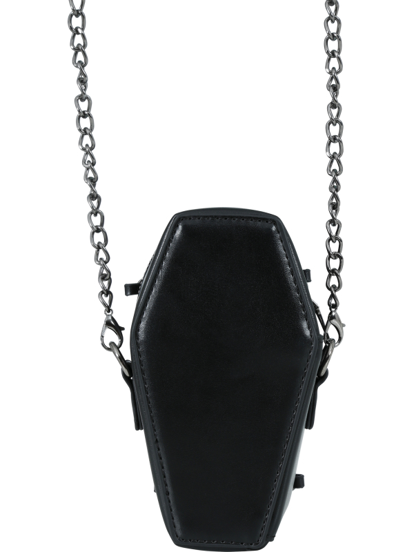 Sac à main cercueil gothique noir avec chaîne
