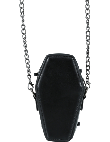 Sac à main cercueil gothique noir avec chaîne