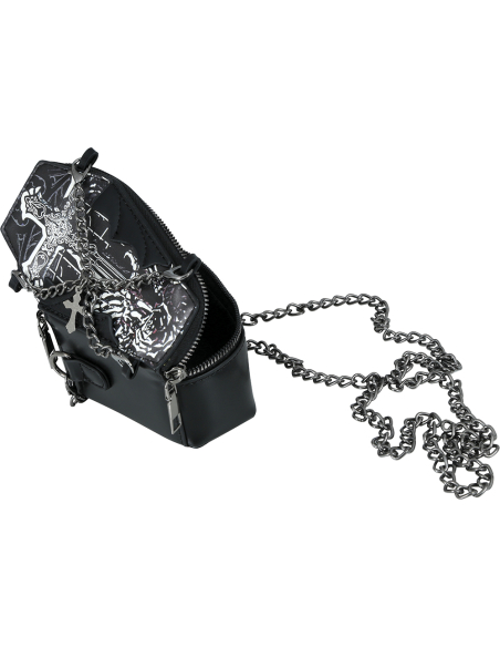 Sac à main cercueil gothique noir avec chaîne