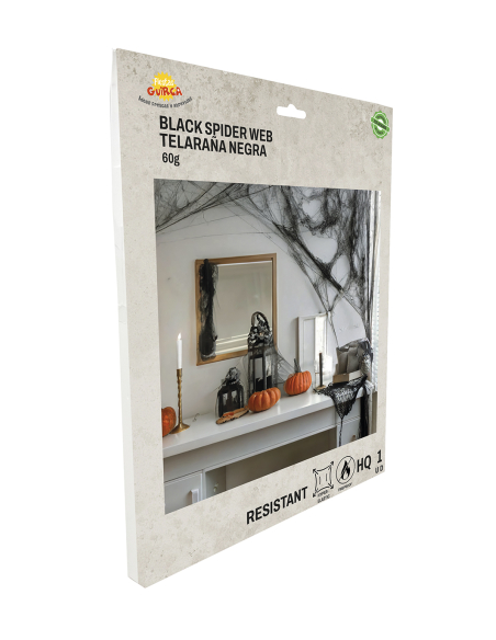 Toile d’araignée Halloween noire ignifugée et extensible – 60 g