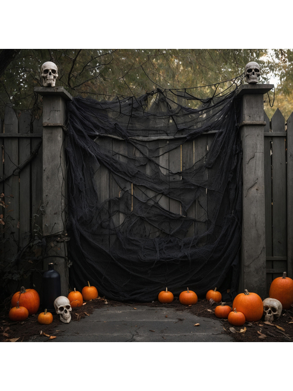 Toile d’araignée Halloween noire ignifugée et extensible – 60 g