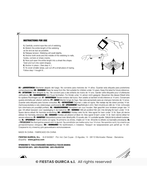 instruction Toile d’araignée Halloween 100 g