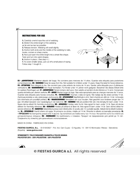 instruction Toile d’araignée Halloween 100 g