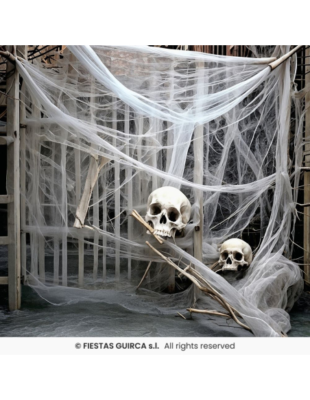 Toile d’araignée Halloween ignifugée 60 g – noire ou blanche