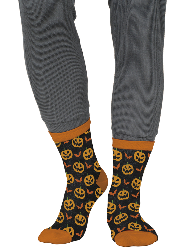 Chaussettes Halloween à citrouilles en coton