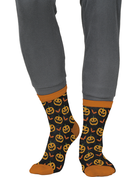 Chaussettes Halloween à citrouilles en coton