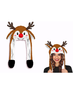 Bonnet renne de Noël avec oreilles qui se redressent 2