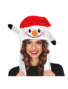Bonnet bonhomme de neige de Noël avec mouvement