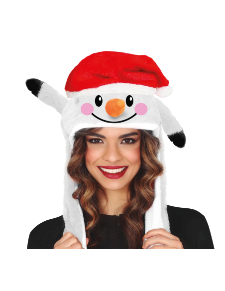 Bonnet bonhomme de neige de Noël avec mouvement