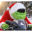 Couvre-casque Père Noël à barbe verte – rouge et blanc