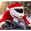 Couvre-casque de moto Père Noël rouge et blanc