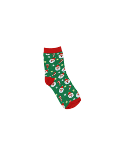 Chaussettes de Noël enfant vertes à cannes de bonbon 2