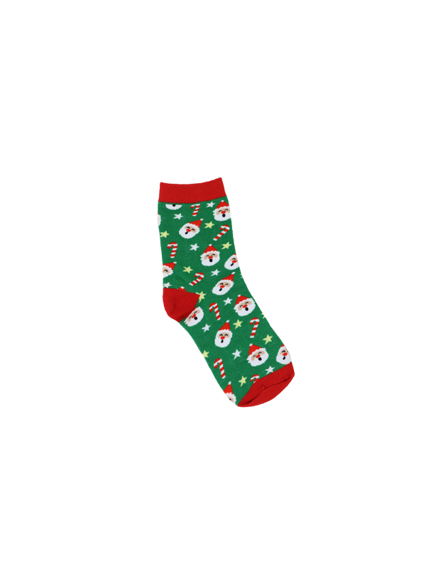Chaussettes de Noël vertes à motifs cannes de bonbon