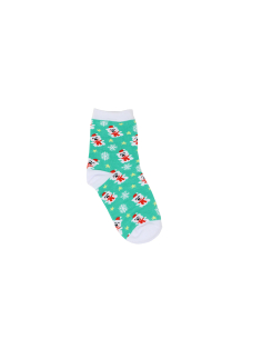 Chaussettes Noël enfant turquoise à motifs ours 2