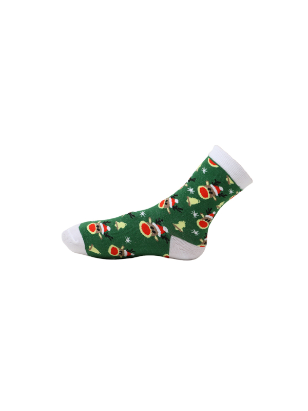 Détail des chaussettes de Noël enfant motif renne