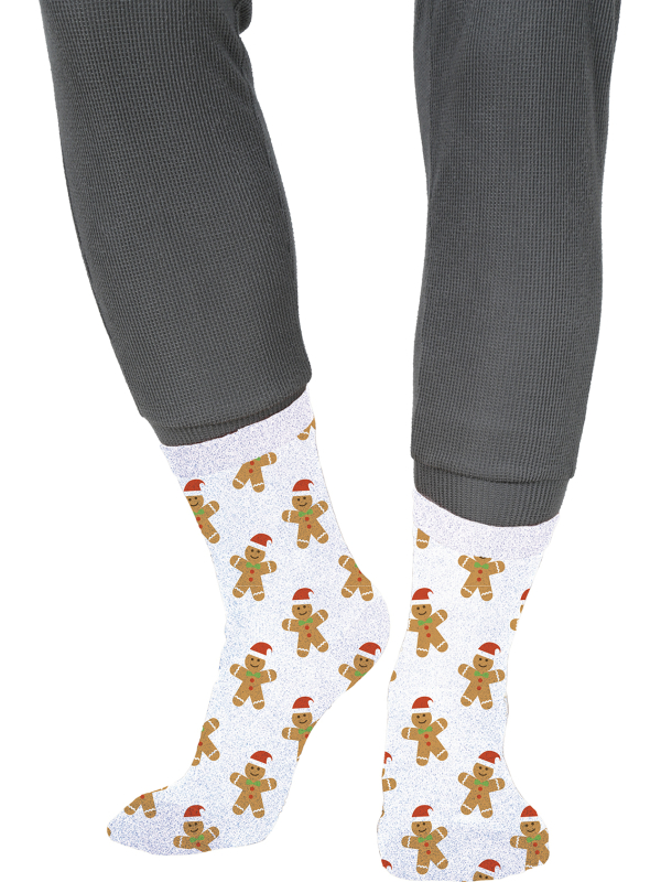 Chaussettes de Noël enfant à motifs biscuits pain d’épice