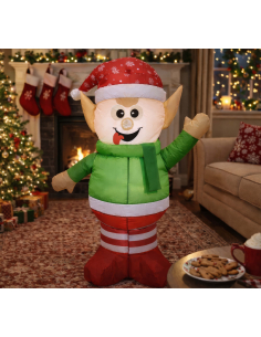 Lutin de Noël gonflable lumineux 120 cm