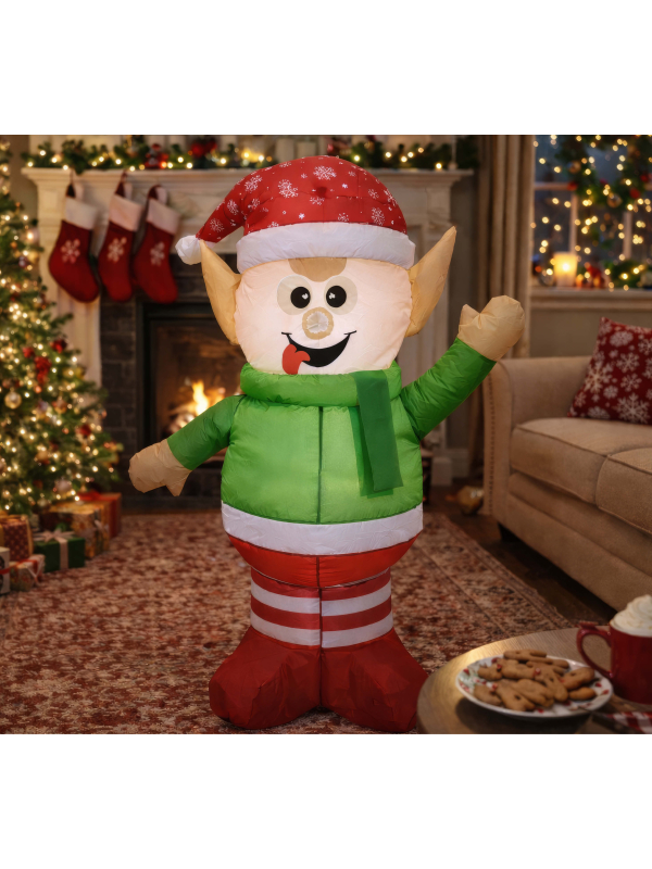 Lutin de Noël gonflable lumineux 120 cm