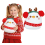 Peluche bonhomme de neige de Noël 22 × 22 cm – blanc et rouge