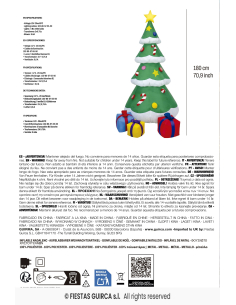 Sapin de Noël gonflable lumineux 180 cm avec cadeaux 2