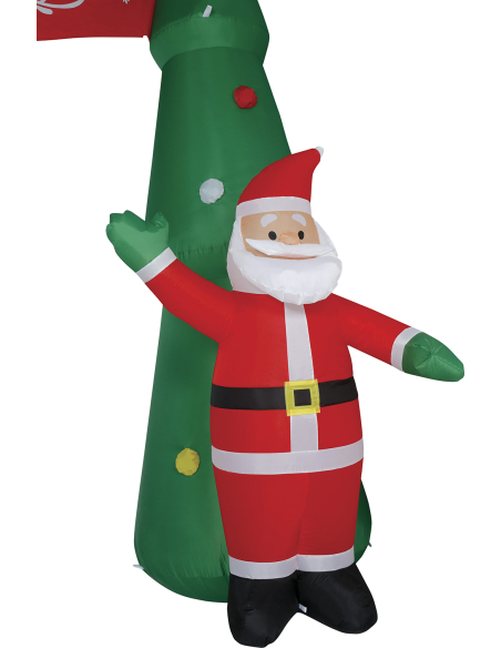 Arche de Noël gonflable lumineuse 300 cm avec Père Noël et pingouin