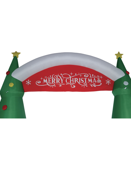 Arche de Noël gonflable lumineuse 300 cm avec Père Noël et pingouin