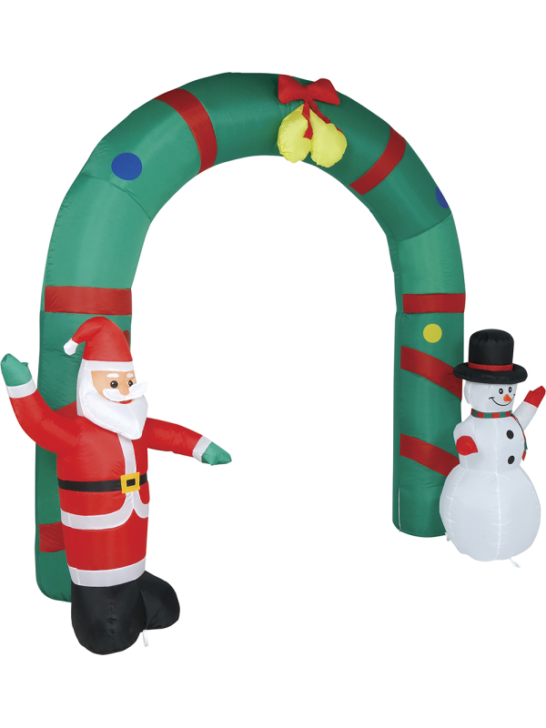 Arche de Noël gonflable XXL 240 cm avec Père Noël et bonhomme de neige