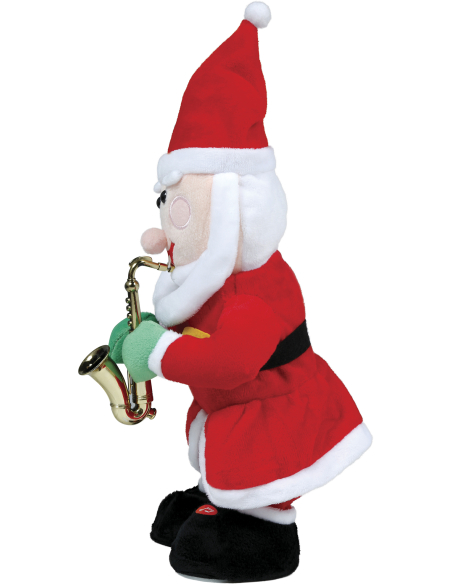 Automate Père Noël animé et sonore avec saxophone – 40 cm