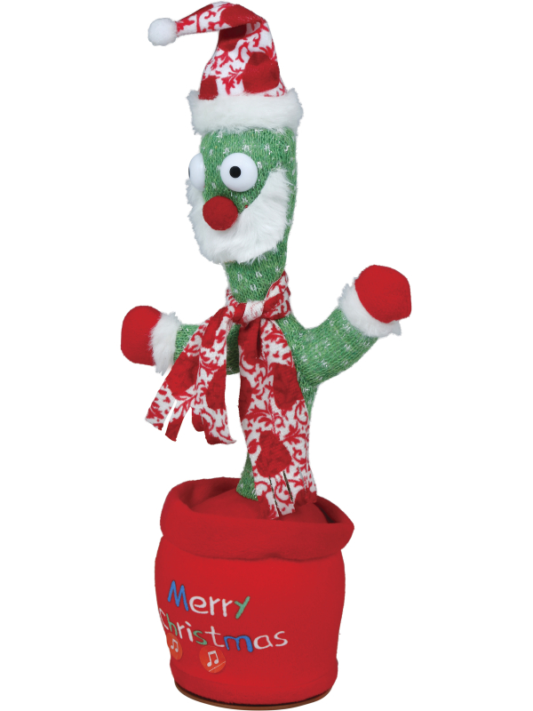 Cactus de Noël animé et sonore qui répète la voix – 40 cm