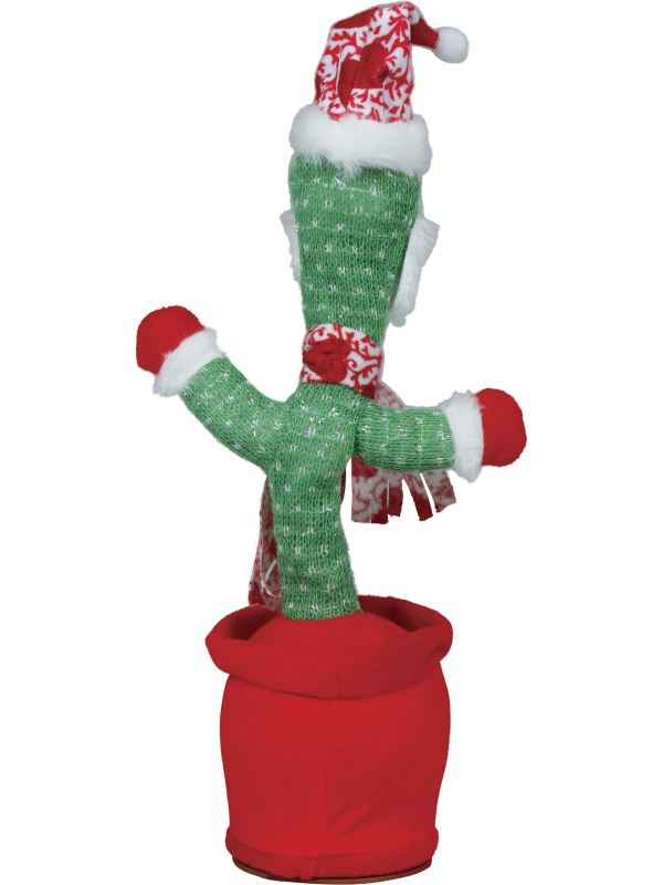 Cactus de Noël animé et sonore qui répète la voix – 40 cm
