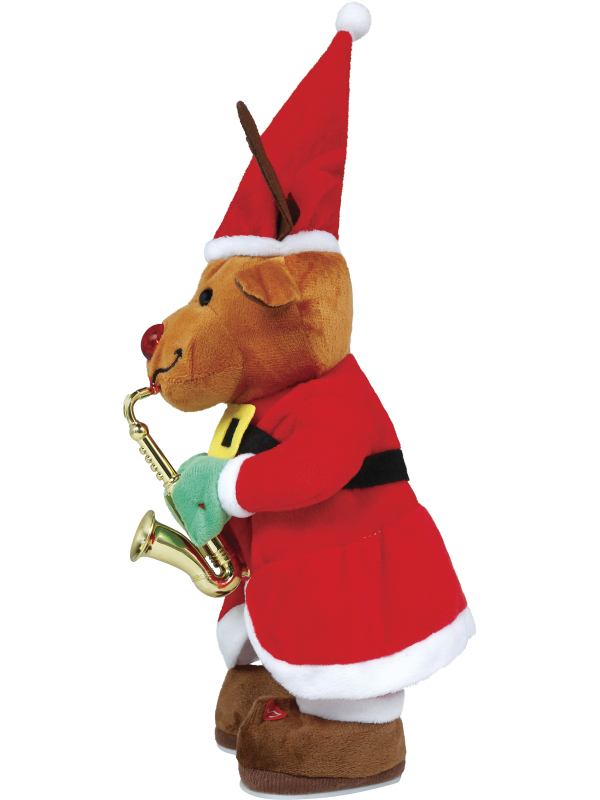 Automate renne de Noël animé et sonore qui répète la voix – 40 cm