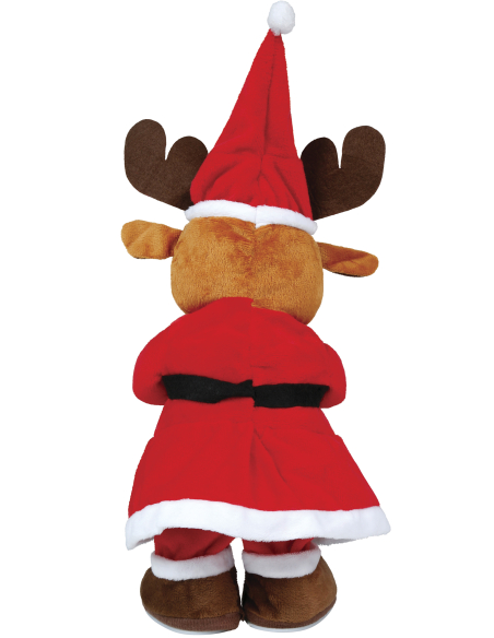 Automate renne de Noël animé et sonore qui répète la voix – 40 cm