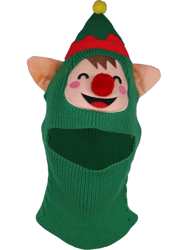 Cagoule lutin de Noël adulte verte – taille unique