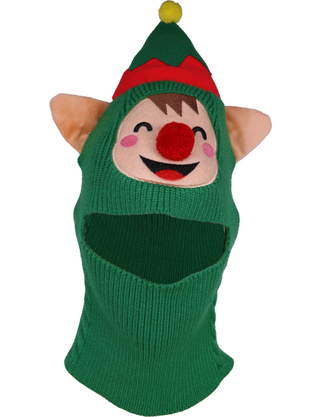 Cagoule lutin de Noël adulte verte – taille unique