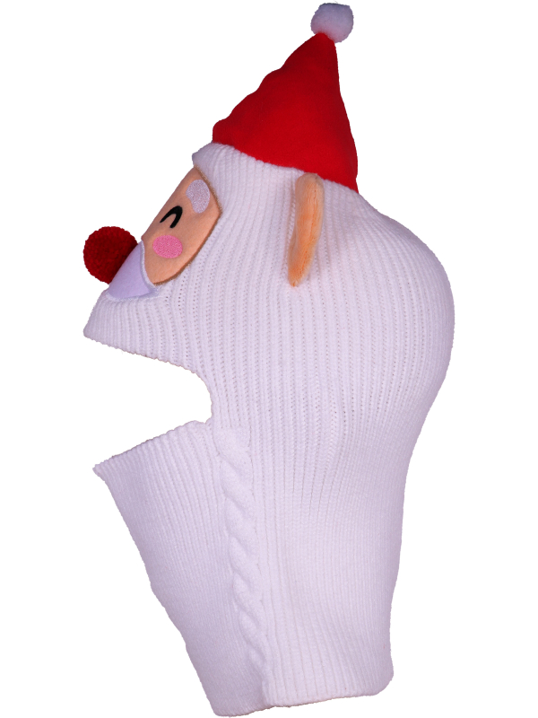 Cagoule Père Noël adulte blanche – taille unique