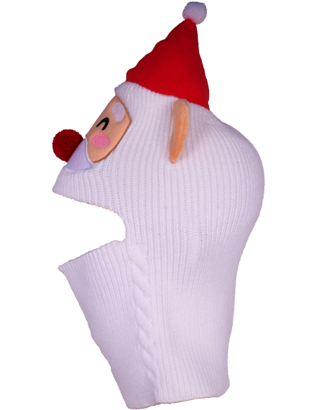 Cagoule Père Noël adulte blanche – taille unique