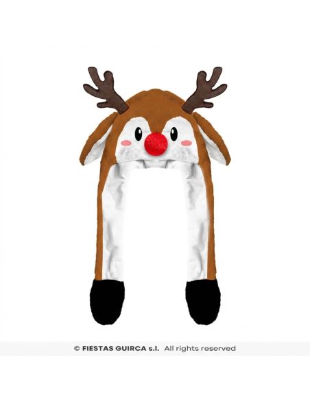 Bonnet renne de Noël avec oreilles qui se redressent