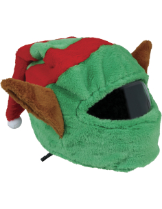 Couvre-casque lutin de Noël vert et rouge en polyester 2