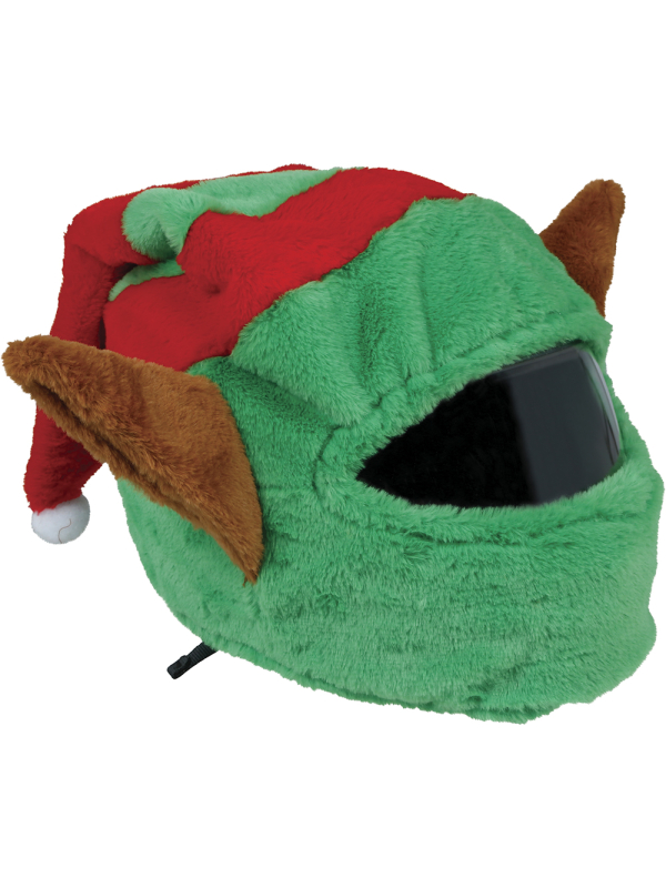 Housse de casque lutin de Noël verte et rouge en polyester
