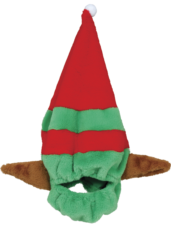 Housse de casque lutin de Noël verte et rouge en polyester